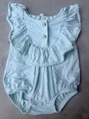 Baby Bubble Romper with Ruffle Trim